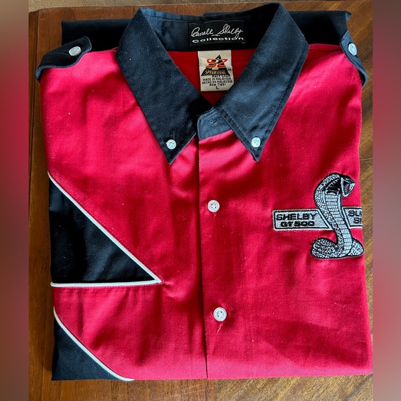 Carroll Shelby GT 500 Super Snake Mustang Track Pit Crew Style Mechanic Shirt L - Picture 10 of 16